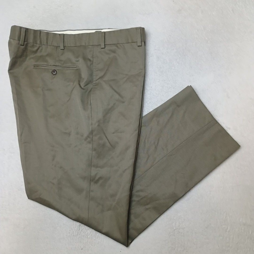 Brooks Brothers Pants Men 42x30 Green Madison Wool Viscose Lined Flat Front Suit